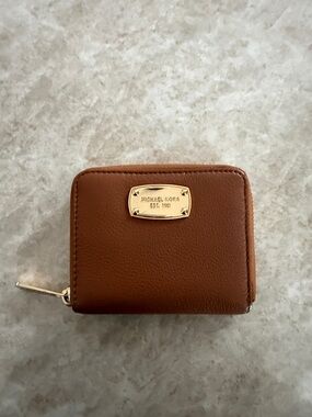 Michael Kors Chestnut Leather Zip-Around Card Wallet